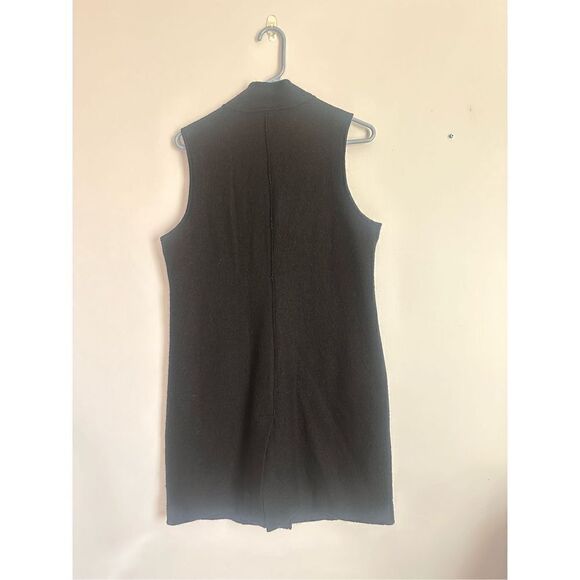 Chico’s Black 100% Boiled Wool Women’s Vest Snap Closure - Picture 3 of 13